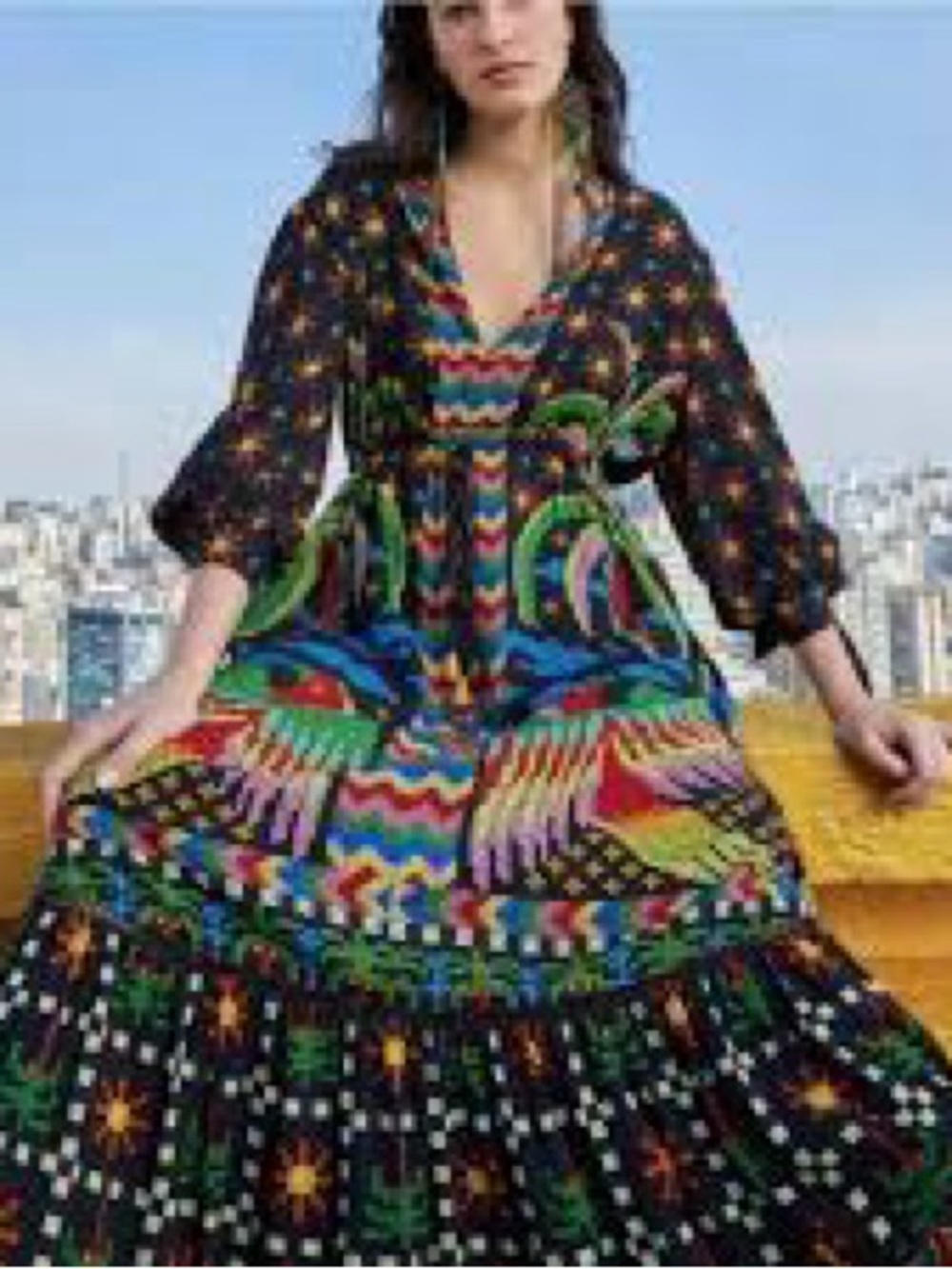 FARM Rio Macaw Night Maxi Dress Sz S - Picture 6 of 6
